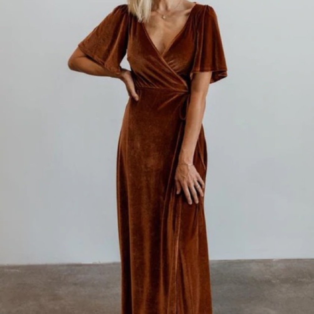 Baltic Born | Meghan Velvet Wrap Maxi Dress | Spice